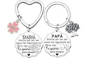 YUANSI 2pcs Llavero La mejor Papá y mamá Llavero Regalo para Padres Regalos Cumpleaños Regalos Aniversario Regalos Navidad Lo más adecuado para dar a los Padres