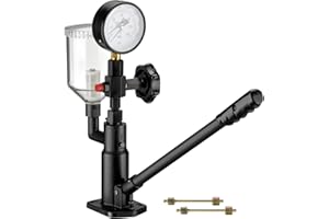 ‎WILTEC Wiltec Diesel Einspritzdüsentester, Einspritzdüsen Prüfgerät mit Manometer 0-600 bar, Injektor Testgerät inkl. Adapter, Kraftstoffbehälter und Hebel
