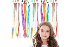 MIVAIUN Zestaw do warkoczyków do włos, 30 sztuk, kolorowe przedłużenia włosów z klipsem