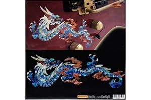 INLAYSTICKERS Inlay Sticker für Gitarren & Bass - Fire Dragon - Abalone Blau