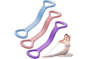 LEXICANMHS 3-częściowy zestaw z taśmami oporowymi w kształcie jednej 8, taśmy do treningu ramion, do treningu domowego, taśmy do ćwiczeń pilates, taśmy rozciągliwe, taśmy fitness, elastyczna taśma na