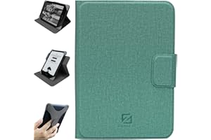 ZhaoCo Custodia Universale Staccabile per 6'' New Kindle 2024/2022, Kobo Nia/Clara 2E / Clara HD, Sottile Leggero Protettiva Cover Angoli di Visione Multipli - Ciano
