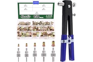 Keadic Nietmutternzangen Set inklusive 100 Stück Nietmuttern M3 M4 M5 M6 M8 professionelles Nietmuttern Set mit Doppelgriff Mutternpistole,Hand Riveter Rivet Gun Riveting Tools-blau ﻿