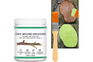 HIVETZ Tree Wound Sealer with Brush,100g Tree Pruning Sealer,Tree Wound Dressing,Quick Bonsai Cut Paste,Tree Wound Sealer Healing Paste,Tree Grafting Supplies,Tree Shrub Seal Repair Paste for Damaged Trees