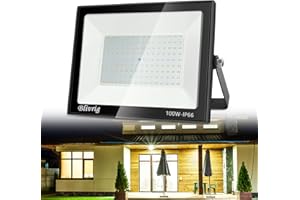 ‎BLIVRIG LED Strahler Außen 100W, LED Strahler 100W, 10000LM Superhell Außenstrahler LED Fluter IP66 Wasserfest LED Außenleuchte Flutlicht，6000K Kaltes Weiß LED-Strahler für Hinterhof, Garage, Flur, Garten