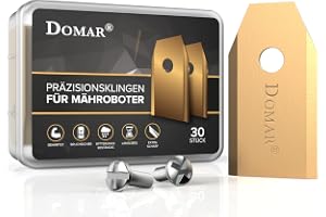 Domar - Hållbara robotgräsklipparblad inkl. skruvar I Förbättrade blad som är kompatibla med robotgräsklippare från Husqvarna Automower, Gardena, Yard Force I 30 ersättningsblad