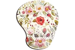 Amazon Brand- Morain Ergonomic Mouse Pad with Wrist Support, Floral Mouse Pads with Non-Slip PU Base for Home Office Working Studying（13）