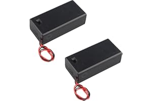 HALJIA 2 szt. 9 V etui na baterie z pokrywą przełącznik wł./wył. przewód