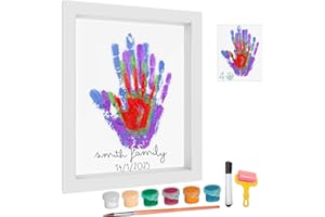 HuBorns - Baby Hand and Footprint Kit & Family Handprint Kit with 4 Handprint Spaces, Hand and Foot Print for Baby Painting Frame, Perfect as New Baby Gifts, New Mum Gift and Family Gifts