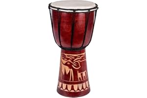 CIFFRE Tambor bongo djembe grande de 60 cm elefante marrón sonido superior de comercio justo