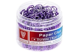 Vinaco Lila Büroklammer, 400 Stück Groß Büroklammern 50mm & Büroklammern 32mm, Büroklammern Verschiedene Größen, Langlebig und Rostfrei Paper Clips für Haus, Schule und Büro