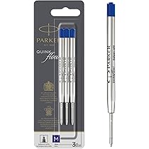 3 Ricariche Penna A Sfera 0,7 Mm Nere – Compatibili Parker Quink – Inchiostro A Rapida Asciugatura, Punta Media