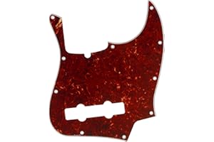 Musiclily Pro 5-strunowy 10 Otworów Współczesny Jazz Bass Pickguard Maskownica do Fender American Jazz Bass, 4-warstwowy Vintage Tortoise