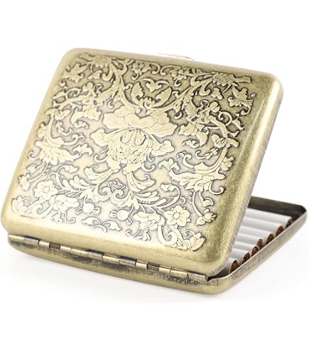 cigarette tin for roll ups amazon Kytpyi Cigarette Case for Roll Ups, Tobacco Tins for Men, Cigarette Tin for Roll  Ups, Vintage Metal Cigarette Box Can Hold 20pcs Cigarettes (Gold) : Amazon.ie:  Fashion