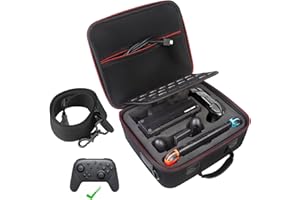 RYHX Custodia per Nintendo Switch e Switch OLED,Custodia da Viaggio Rigida e Antiurto per Console,Dock,Cavo HDMI, Controller PRO e Carrello da 21 Schede di Gioco