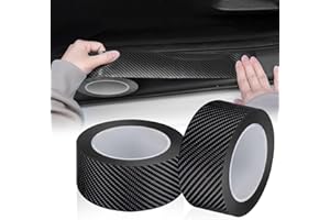 EINESIN Listwy na progi samochodu, naklejka z włókna węglowego, ochrona samochodu, folia ochronna do lakieru, 5 cm x 10 m