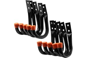 MHHO-WG ‌Lot de 10 crochets muraux garage en acier renforcé - Support lourd pour outils/vélos/échelles/chaises