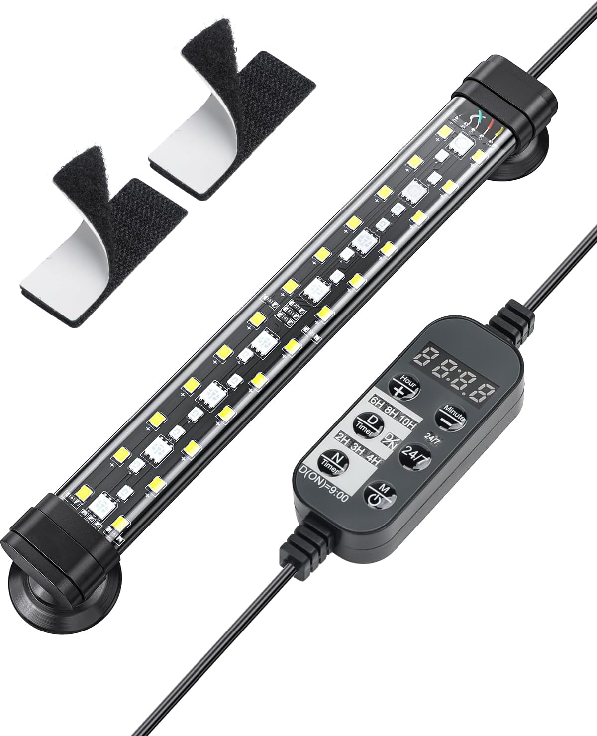 Pawfly 20 cm Luz LED Acuario 24/7 Luz para Pecera con Espectro Completo Blanco Brillante Azul Rojo Verde Luces LED Multicolores con Modo D/N Efectos de Color Único Temporizador y Brillo Ajustable
