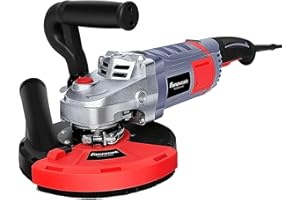 FANZTOOL FANZWORK Ponceuse à Béton 180mm Fraiseuse à Béton Set avec Meuleuse Diamantée et capot d'aspiration (2000W/180mm)