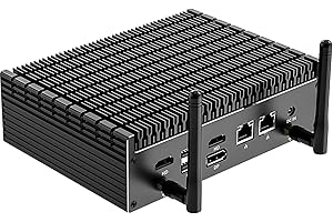 KINGNOVYPC 12th Gen Fanless Mini PC, Intel i5 1235U Windows 11 Pro, 16GB DDR4 500GB PCIE4.0, Dual 2.5G LAN, 6*USB, 2* HDMI, 1*DP, Tunderbolt 4, Gaming Mini WiFi6 BT5.2