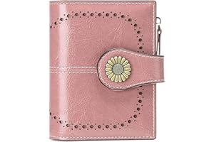 SENDEFN Monederos para Mujer, Cuero auténtico pequeño y Compacto Cartera para Mujer con protección RFID