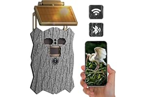 CAMWORLD Solar Wildkamera 4K 46MP Wildkamera, Wildkamera WLAN mit Handyübertragung App 130° Erfassungs Bewegungsmelder 0.1s Jagdkamera No Glow Infrarot Nachtsichtkamera Outdoor IP66 Wasserdicht