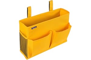 Surblue Bedside Caddy Hängebett Organizer Aufbewahrungstasche Tasche für Etagen-und Krankenhausbetten, Studentenwohnheime Babybettgitter, Lager 4 Taschen und 2 Haken (Gelb)