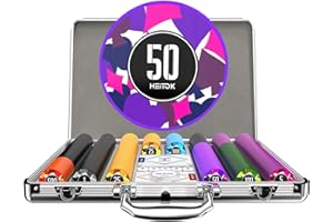 HEITOK Pokerkoffer 500 Stück – Premium Poker Set mit 11,5g – Robustes Double-Injection Design mit Werten – Alu-Koffer, 2 Decks Karten & Dealer Button – Langlebiges Texas Holdem Set