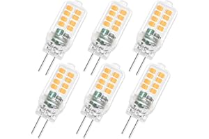 SCNNC Lampa z trzonkiem G4 LED 12 V 3 W, bez możliwości ściemniania, 16 SMD 300 lm ciepła biel 3000 K, zastępuje żarówki halogenowe 25 W, żarówka LED G4 do okapu kuchennego, lamp szafowych, sufitowych, 6