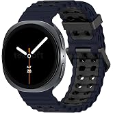Teknoft Samsung Galaxy Watch 9/8 (40mm/44mm) ve Watch 8 Classic (46mm) ile Uyumlu Hafif ve Yumuşak &Ccedil;ift Renkli Ocean Loop Sil