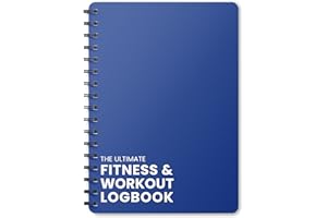 UNIBRANDS Ultimate Gym Workout Log Book, XL A5 Exercise, Fitness and Training Diary & Journal – 100 Page with Exercise, Cardio & Notes Sections, Set Goals & Track Progress - (Blue)