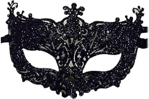 Brussels 08 Masque de bal masqué en plastique brillant pour femme - Masque de déguisement pour carnaval - Mardi - Noël - bal de fin d'année, Halloween