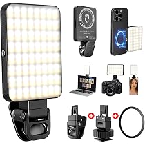 Anneau Lumineux Magnétique Pour Selfie Avec Clip - 128 LED Rechargeable Pour IPhone/Android/appareil Photo/iPad/ordinateur Portable - Luminosité Réglable Pour Appels Vidéo, Maquillage, TikTok, YouTube