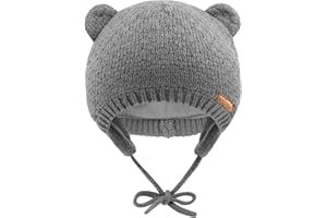 SEYUFN Bonnets d'hiver pour bébé garçon,Filles en Bas âge,Chapeaux tricotés Chauds pour bébé, Casquette doublée en Polaire avec Cache-Oreilles