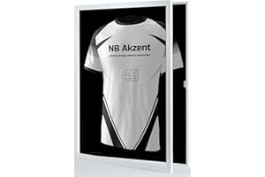 NB AKZENT Trikotrahmen mit Drehtür | Weiß-Schwarz | 70x90 cm Objektrahmen | magnetischer Verschluss, schneller Trikotwechsel, UV-Schutz, einfache Montage