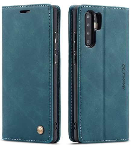 Custodia a portafoglio compatibile con Huawei P30 Pro | Pelle PU tinta unita pelle magnetica protettiva