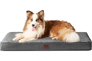 EHEYCIGA Panier Chien XL Orthopedique, Coussin Chien Dehoussable Lit pour Chien Lavable, Tapis Epais pour Chien Grande Taille, Matelas Chien, Gris, 104x69x9cm