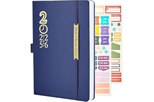 YOUZHIZHE 2025 Diary A5 Week to View - 18 Month Diary Planner From Jan 2025 to Jun 2026 with Monthly Tabs, 100GSM Paper (Blue (2025.1-2026.6))