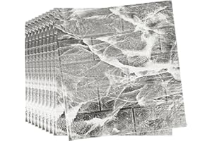 Hoomall 10pcs 3D Wall Panels 70×77cm Brick Wallpaper Self Adhesive DIY Wall Stickers Waterproof PE Foam Panel Wall Tiles for Bedroom Kitchen Living Room Bathroom Home Decor Grey Brick