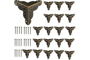 FRDELMA Mobili In Metallo Angoli Protettori, 20 pezzi di Protezioni Angolari Vintage Protezioni Angolari Vintage con viti per mobili, portagioie, scatole regalo, armadietti, inclusi (bronzo)
