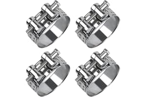 ilauke 4 fascette in acciaio inox, 44 – 47 mm, fascette stringitubo in acciaio inox, larghezza 22 mm, set di morsetti adatti per piscina, lavatrice, tubo benzina, stagno e giardino