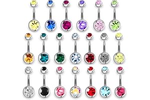 Agogue 20 pezzi Piercing per ombelico in acciaio chirurgico Accessorio alla moda per viaggi, vacanze, feste e look alla moda Gioiello personalizzato