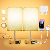 Lampe De Chevet Tactile Kakanuo - Ports USB-A/C, Verre Blanc, 3 Niveaux De Luminosité - Parfaite Pour Chambre, Salon