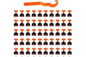 CIRCE-EU Lot de 50 systèmes de nivellement de carrelage réutilisables pour la construction de murs et de sols