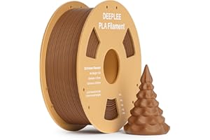 DEEPLEE Filament PLA 1,75 mm, do drukarki 3D, 1 kg, dokładność wymiarowa +/- 0,02 mm, filament do drukarki 3D FDM, brązowy