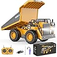 Toys Cart RC Dump Truck, 2.4GHz 9 Channel Remote Control Construction Vehicle, Engineering Educational Toy with Light and Music for Kids, Boys and Girls