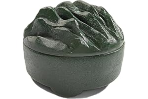 MIUPOO Keramik Räuchergefäß Halter mit Feuerfeste Matte und Deckel,Räucherstäbchen Halter,Weihrauchbrenner,Porzellan Räucherschale,Aromatherapie Brenner (Grün)