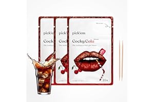 pick'em Cocky Cola Zahnstocher mit Geschmack 3er-Pack [60x Cola ZAHNSTOCHER] - aromatisierte Zahnstocher - die Lifestyle-Alternative zum Kaugummi - Zahnstocher mit Geschmack