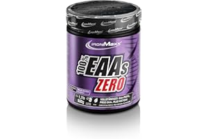 ‎IRONMAXX 100% EAAs Zero Wildberry 500g - EAAs Pulver hochdosiert, Vegan und zuckerfrei, 8 essentielle Aminosäuren zur Ergänzung deiner Sporternährung