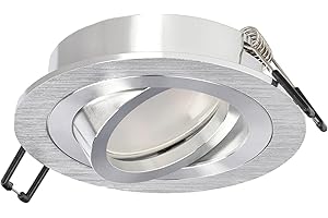 EDO, Foco empotrable CERI 1 OV plateado, giratorio, redondo, lámpara de techo LED, foco empotrable LED, lámpara empotrable de techo, lámpara empotrable de techo de aluminio, EDO777140